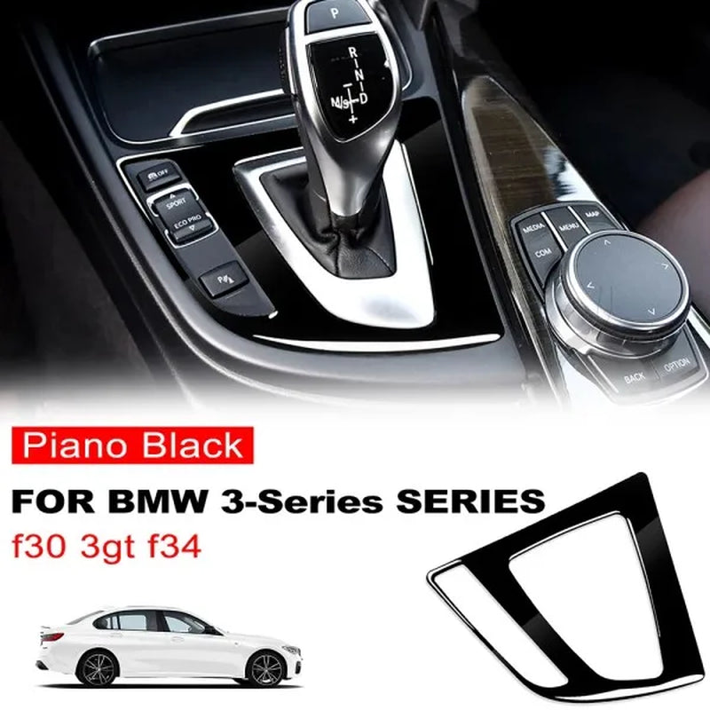 Piano Black Gear Shift Panel Cover for BMW F30 F34 3 Series 2013-2017 Center Console Trim Interior Sticker LHD Accessories