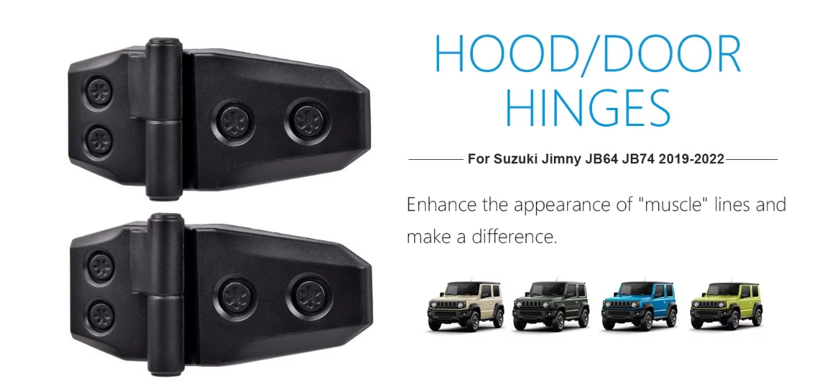 ABS Hood Hinge Cover Trim for Suzuki Jimny JB64 JB74 (2018–2022) – Exterior Styling Upgrade (2PCS)