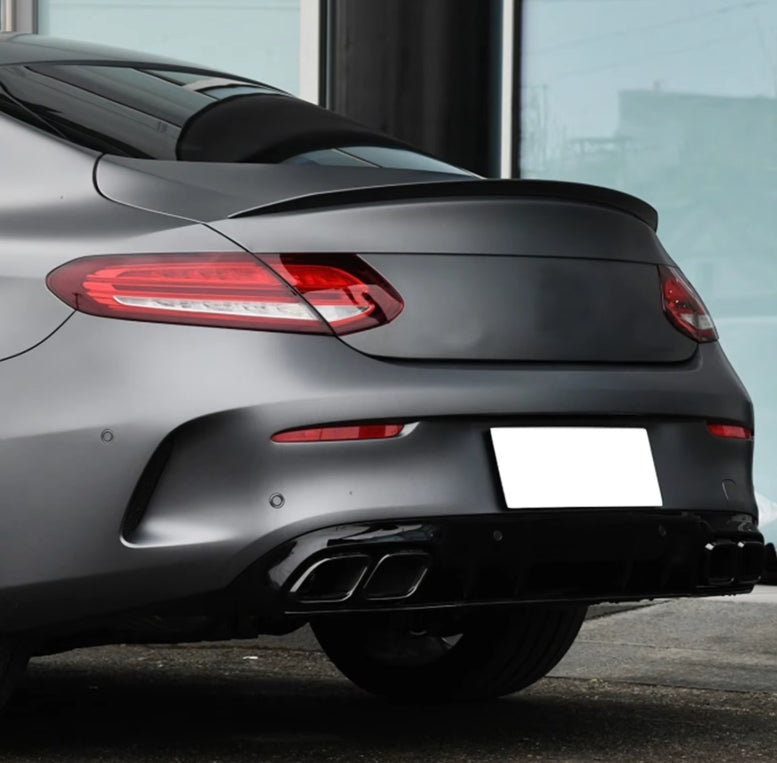Rear Trunk Spoiler Wing for Mercedes-Benz C-Class W205 C205 (2015–2021) – AMG Style Lip Splitter