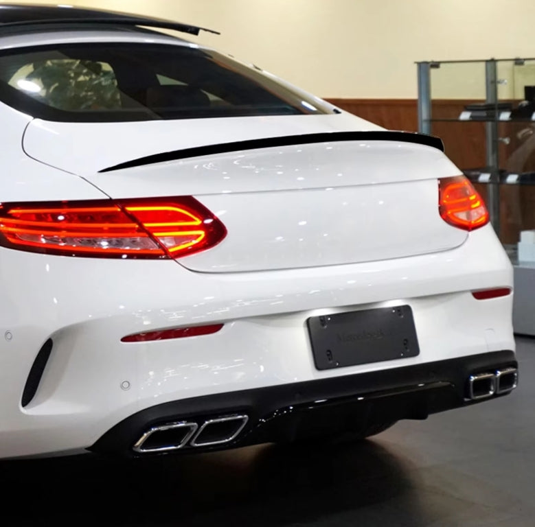 Rear Trunk Spoiler Wing for Mercedes-Benz C-Class W205 C205 (2015–2021) – AMG Style Lip Splitter