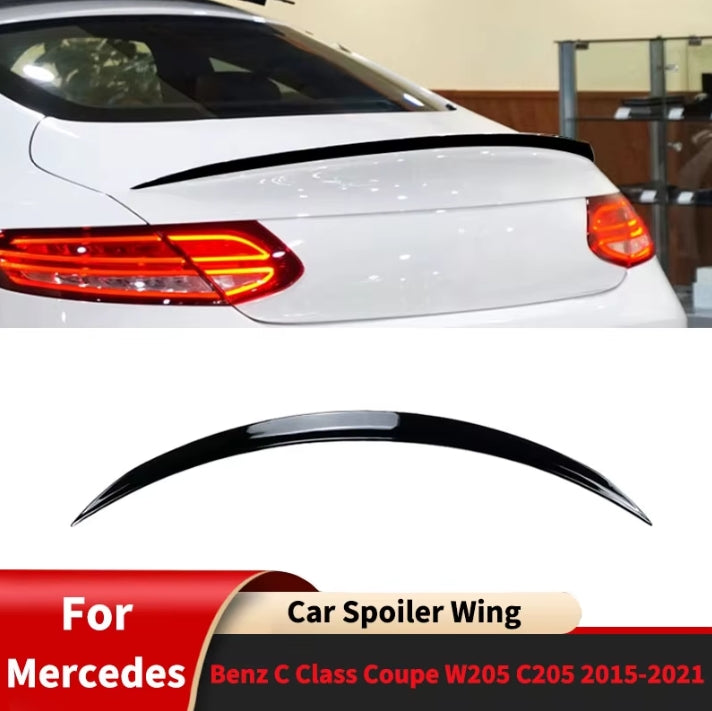 Rear Trunk Spoiler Wing for Mercedes-Benz C-Class W205 C205 (2015–2021) – AMG Style Lip Splitter