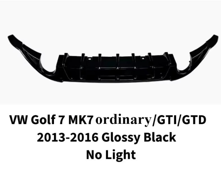 Rear Bumper Diffuser Lip with LED Lights for VW Golf 7 MK7 (2013–2016) – GTI/GTD Style Body Kit