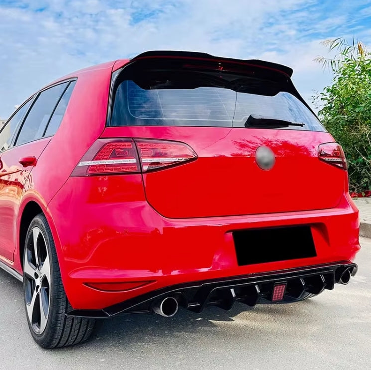 Rear Bumper Diffuser Lip with LED Lights for VW Golf 7 MK7 (2013–2016) – GTI/GTD Style Body Kit