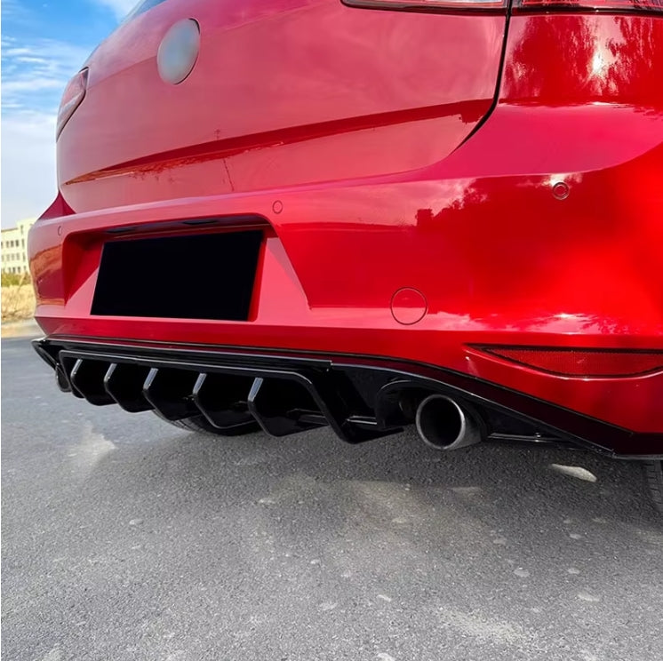 Rear Bumper Diffuser Lip with LED Lights for VW Golf 7 MK7 (2013–2016) – GTI/GTD Style Body Kit
