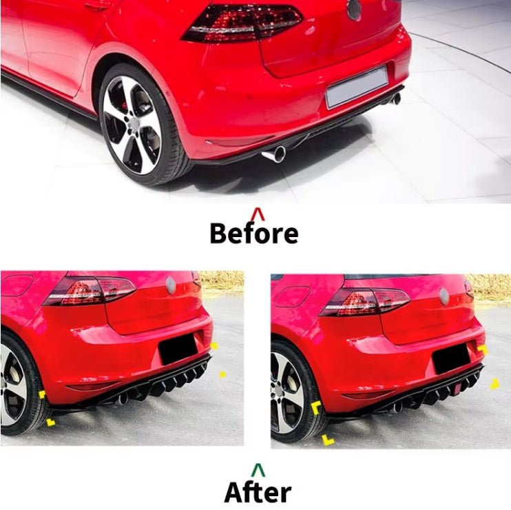 Rear Bumper Diffuser Lip with LED Lights for VW Golf 7 MK7 (2013–2016) – GTI/GTD Style Body Kit