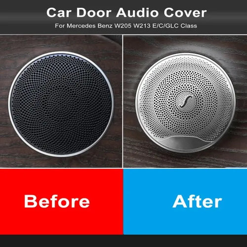 4PCS Car Door Speaker Cover Trim for Mercedes Benz W213 W205 X253 Aluminum Audio Loudspeaker Decoration Interior Accessories