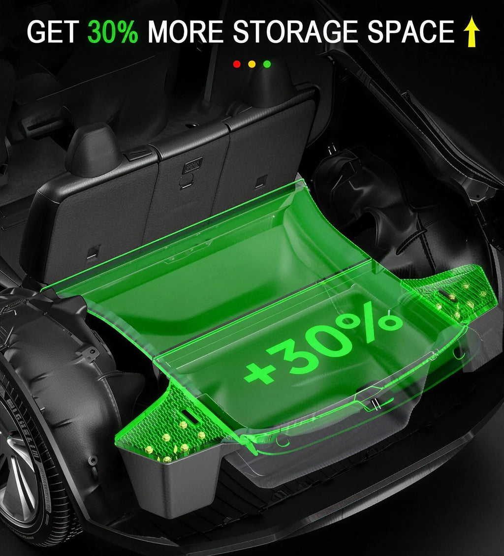 Trunk Side Storage Organizer for Tesla Model Y Juniper 2025 Boot Organizer Box TPE anti Dirty Cargo Bin Interior Accessories