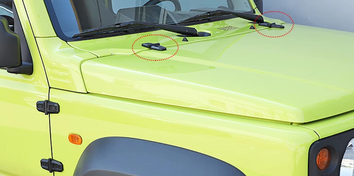 ABS Hood Hinge Cover Trim for Suzuki Jimny JB64 JB74 (2018–2022) – Exterior Styling Upgrade (2PCS)