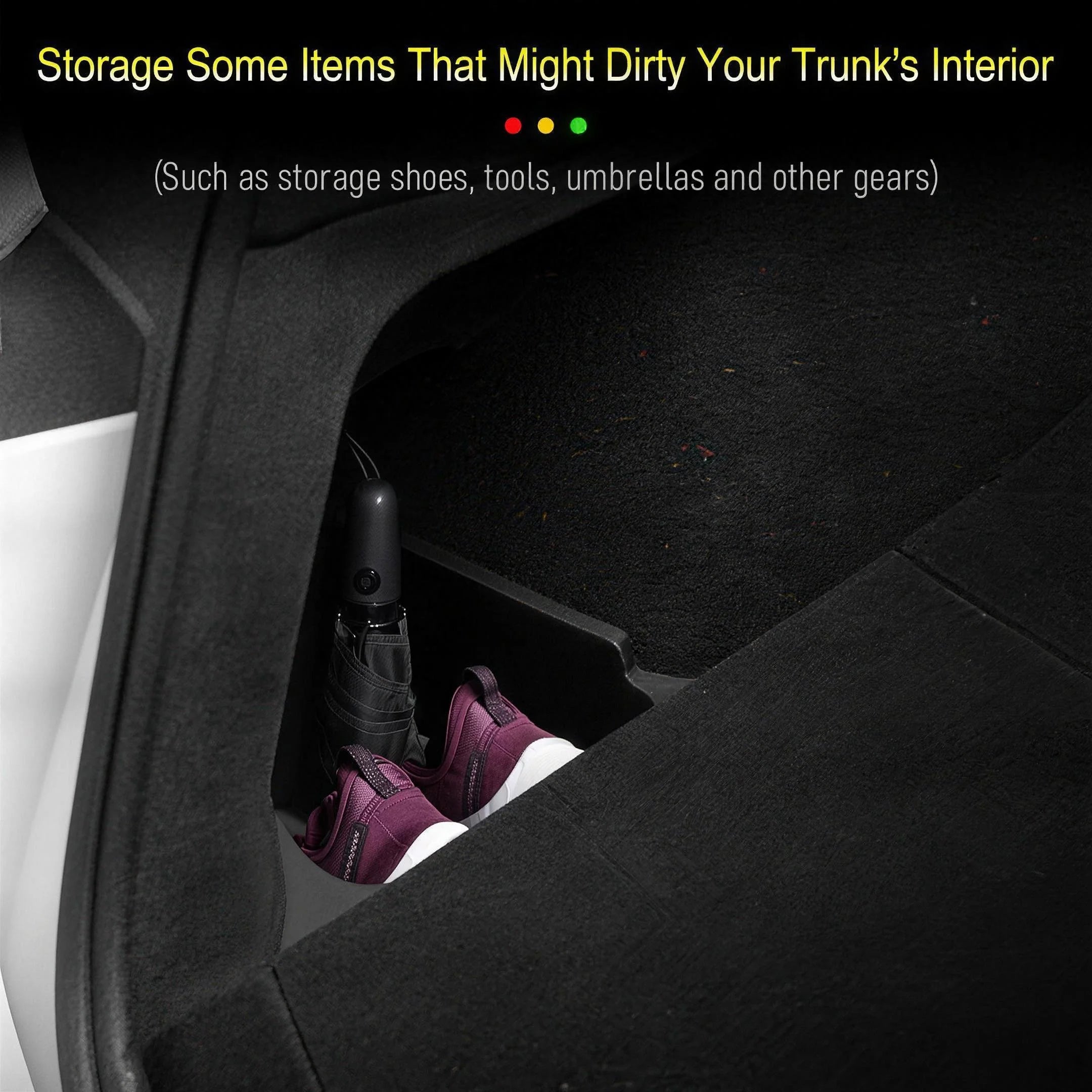 Trunk Side Storage Organizer for Tesla Model Y Juniper 2025 Boot Organizer Box TPE anti Dirty Cargo Bin Interior Accessories