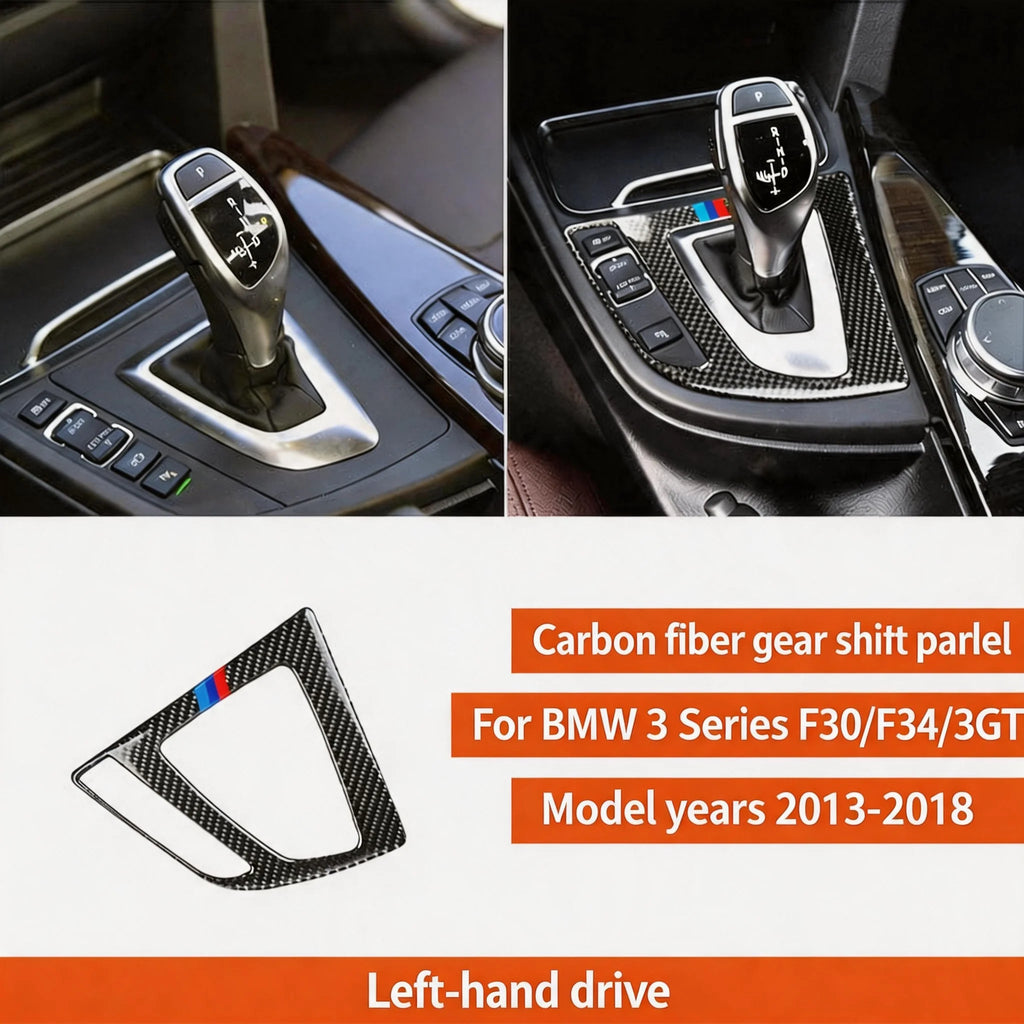 Piano Black Gear Shift Panel Cover for BMW F30 F34 3 Series 2013-2017 Center Console Trim Interior Sticker LHD Accessories