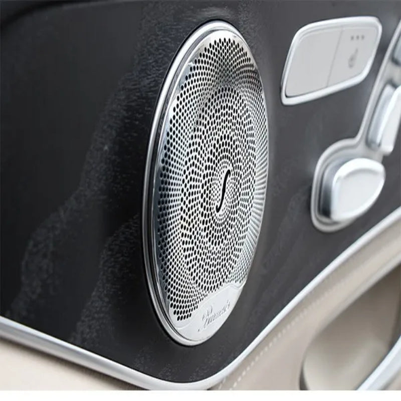 4PCS Car Door Speaker Cover Trim for Mercedes Benz W213 W205 X253 Aluminum Audio Loudspeaker Decoration Interior Accessories
