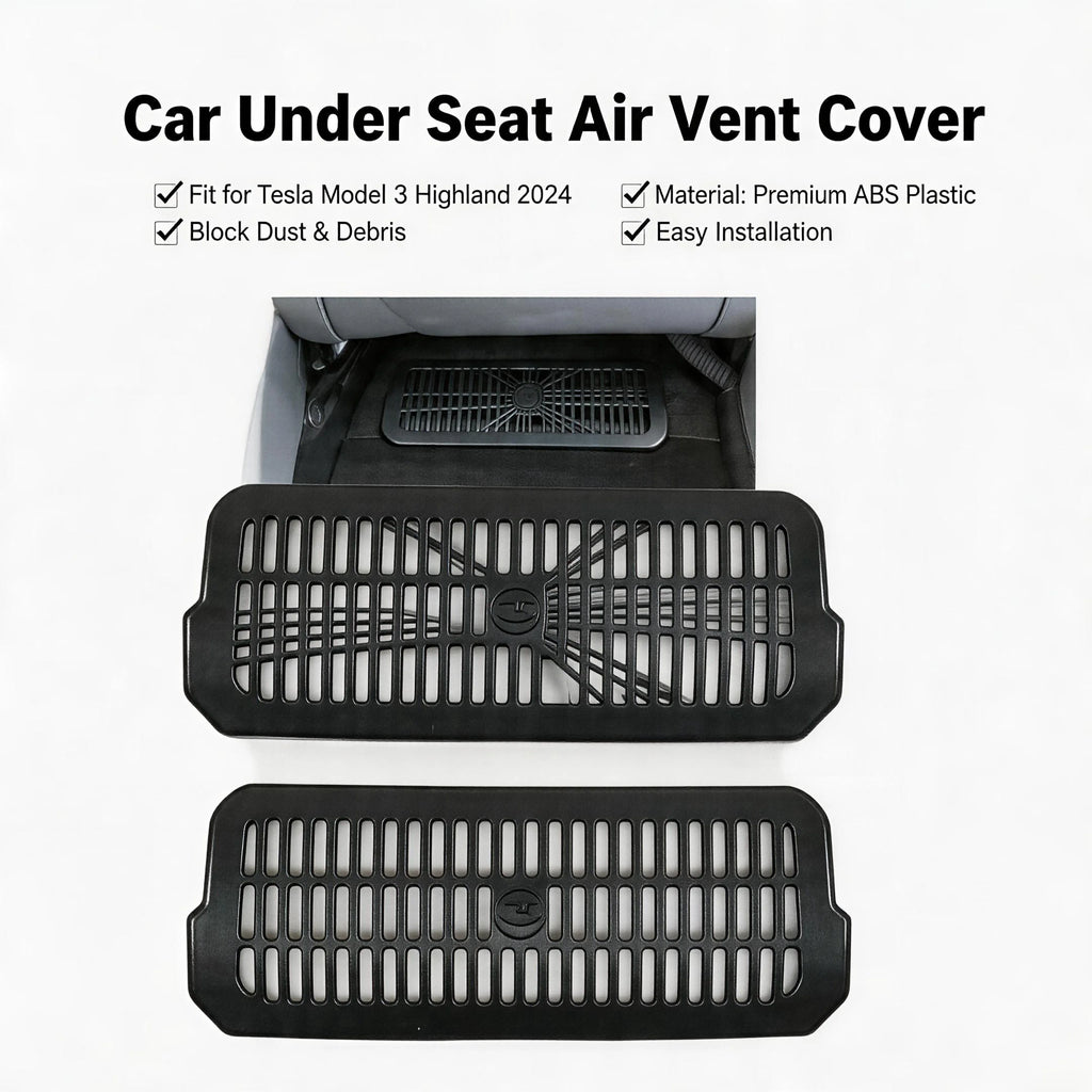 Rear Air Vent Cover for Model 3 Highland 2024 under Seat Outlet Protector Anti-Blocking Backseat Air Vent Guard 2PCS