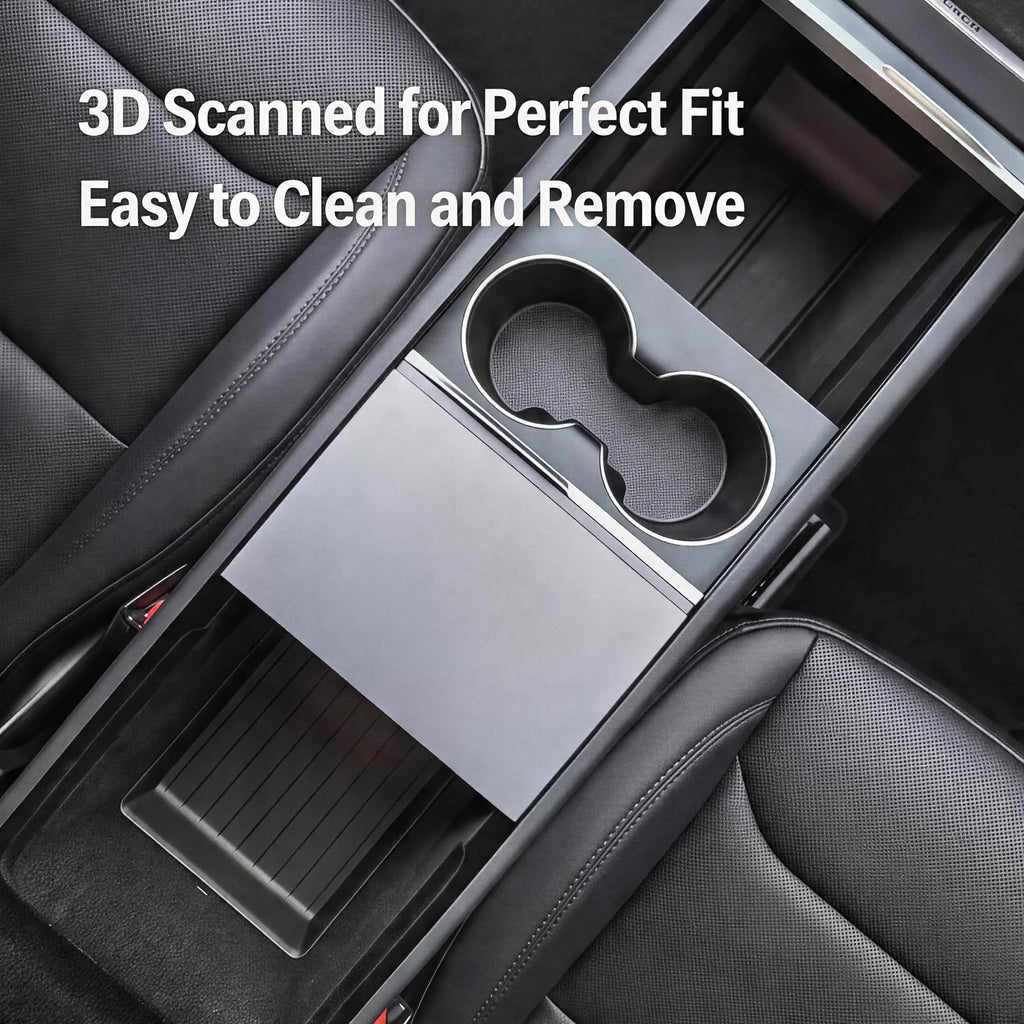 Car Center Console Organizer for Tesla Model Y Juniper 2025 & Model 3 Highland 2024 Armrest Storage Box Tray Hidden Accessories