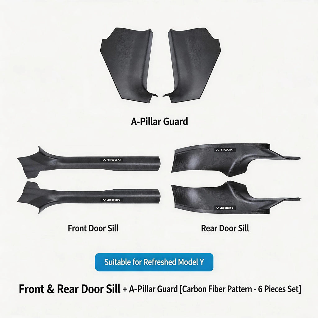 2/4/8PCS Door Sill Protector for Tesla Model Y Juniper 2025 Threshold Guard anti Scratch Kick Plate Cover Interior Accessories