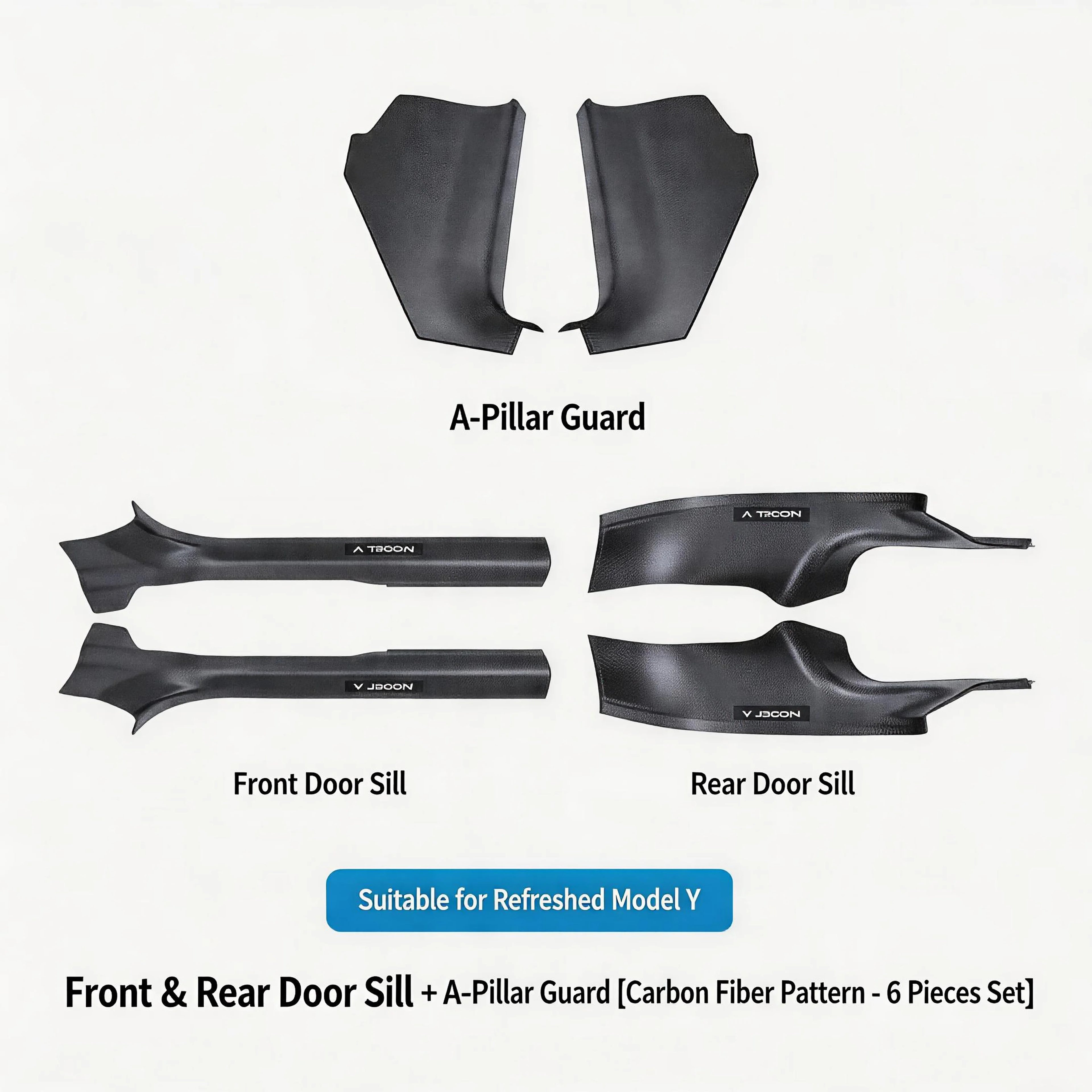 2/4/8PCS Door Sill Protector for Tesla Model Y Juniper 2025 Threshold Guard anti Scratch Kick Plate Cover Interior Accessories