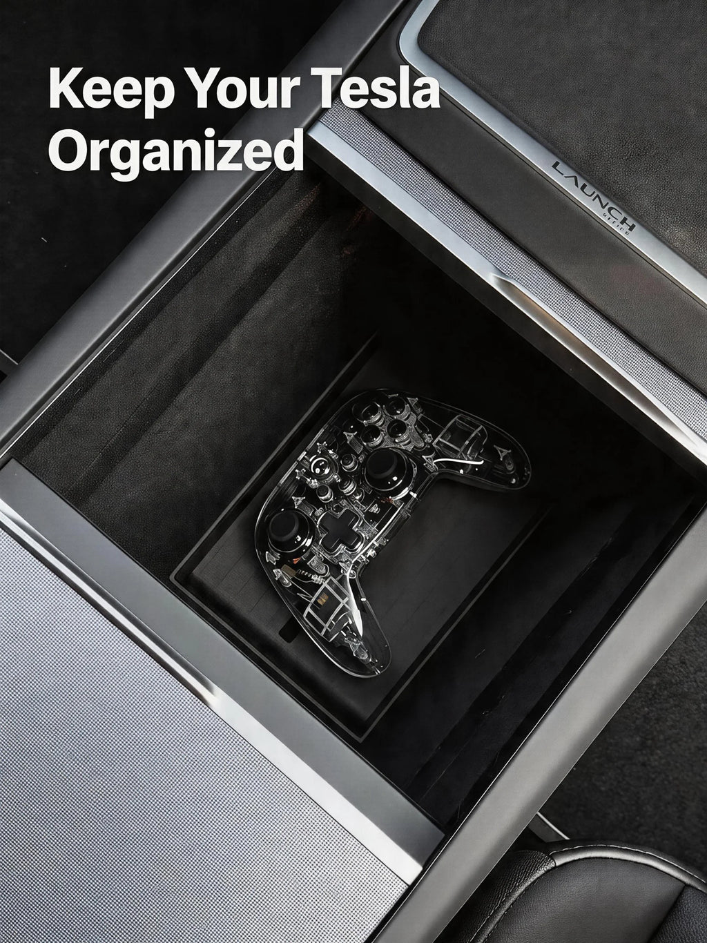 Car Center Console Organizer for Tesla Model Y Juniper 2025 & Model 3 Highland 2024 Armrest Storage Box Tray Hidden Accessories