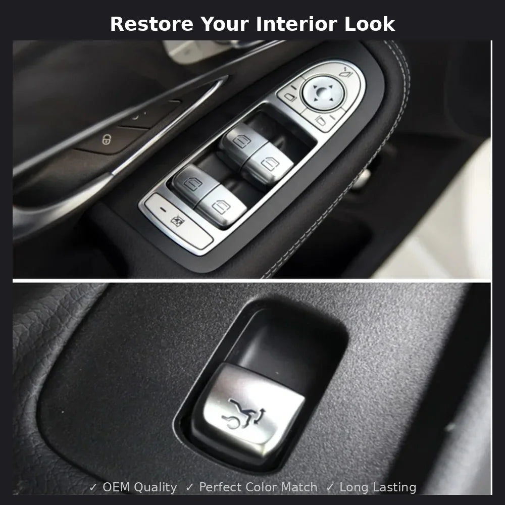 Master Window Switch Button Cover Glass Control Key Cap Replacement for C E Class W205 W213 W253 Car Interior Repair Part