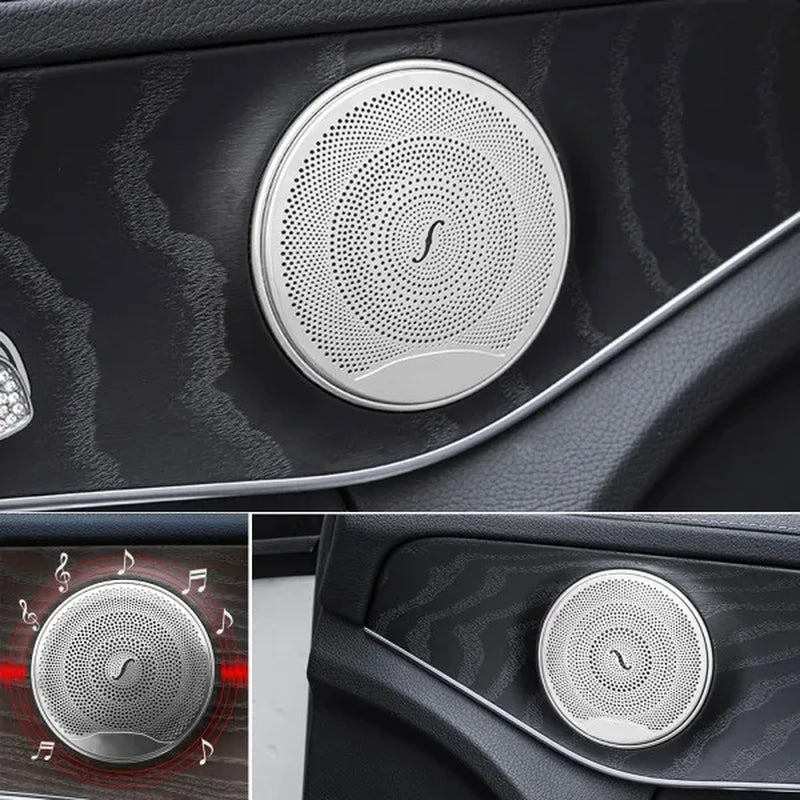 4PCS Car Door Speaker Cover Trim for Mercedes Benz W213 W205 X253 Aluminum Audio Loudspeaker Decoration Interior Accessories